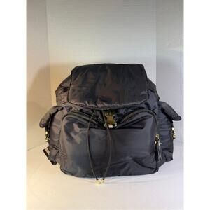 Tommy Bahama Black Nylon Backpack | Gold Hardware | Travel Diaper Bag Purse